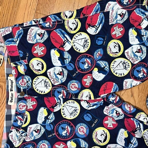 38 TAILOR VINTAGE HYBRID SWIM SHORTS NWT - Picture 5 of 5